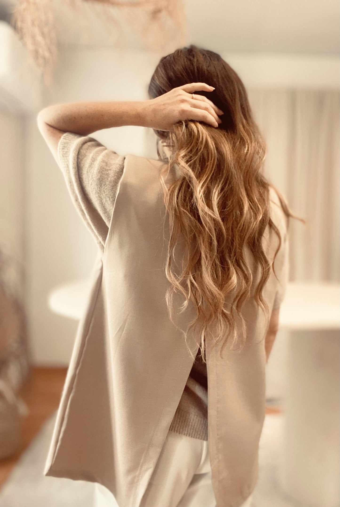 Blazer sans manches beige