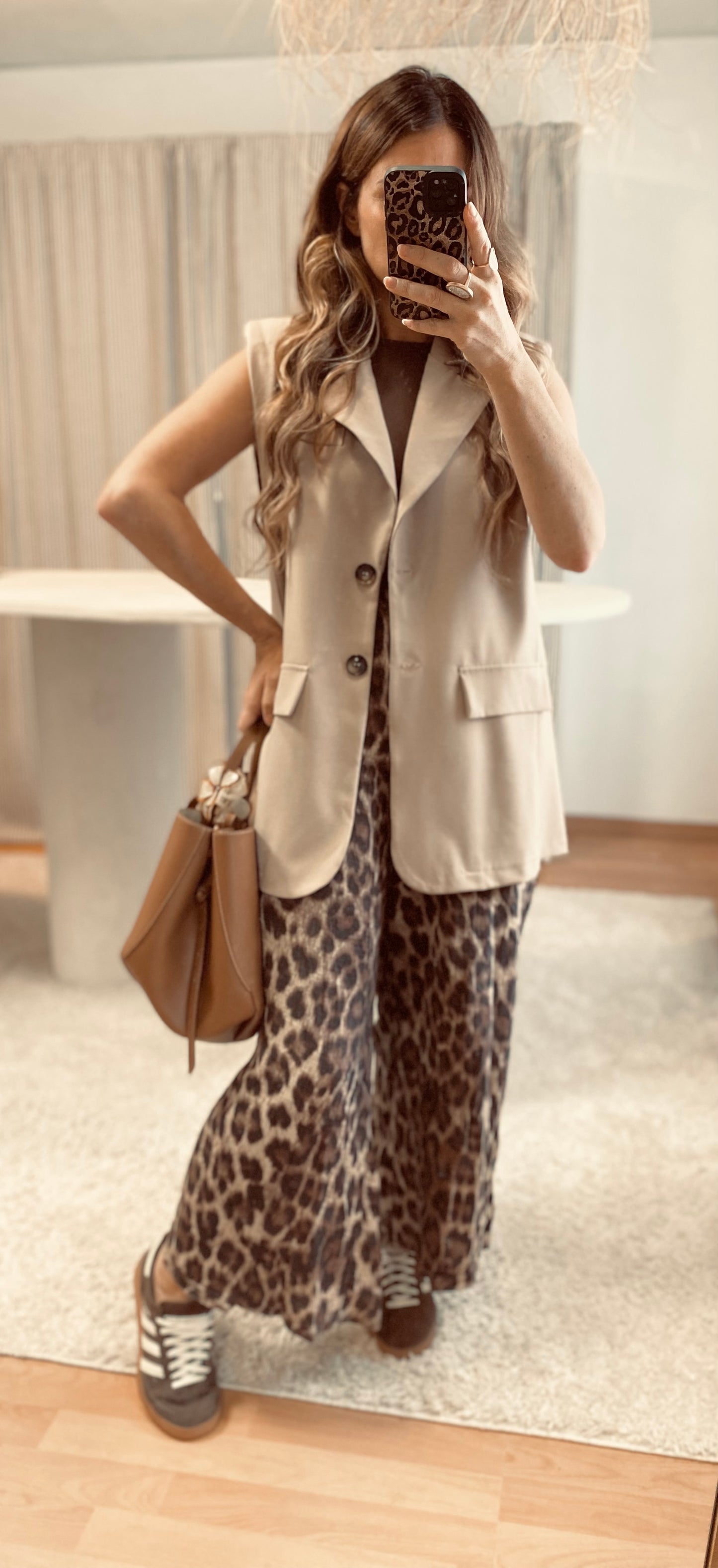 Blazer sans manches beige