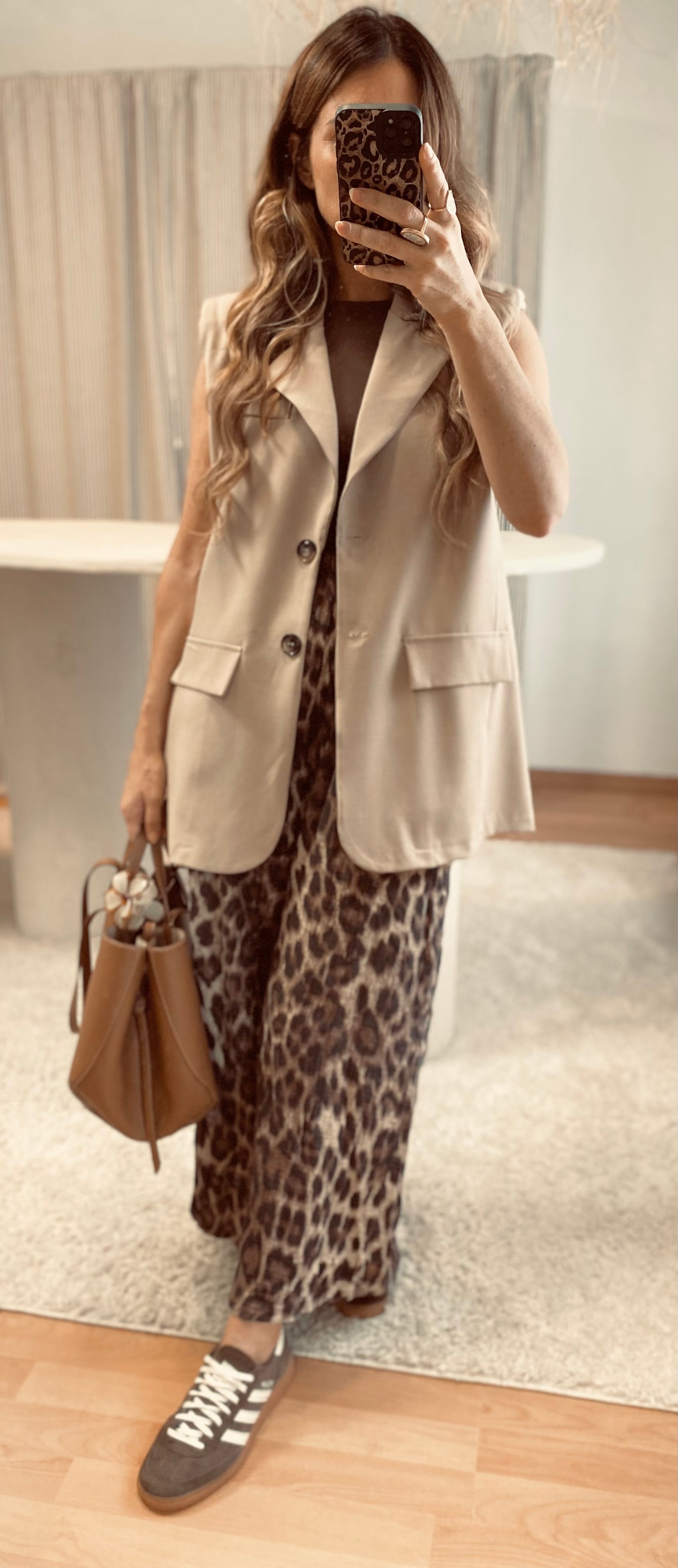 Blazer sans manches beige