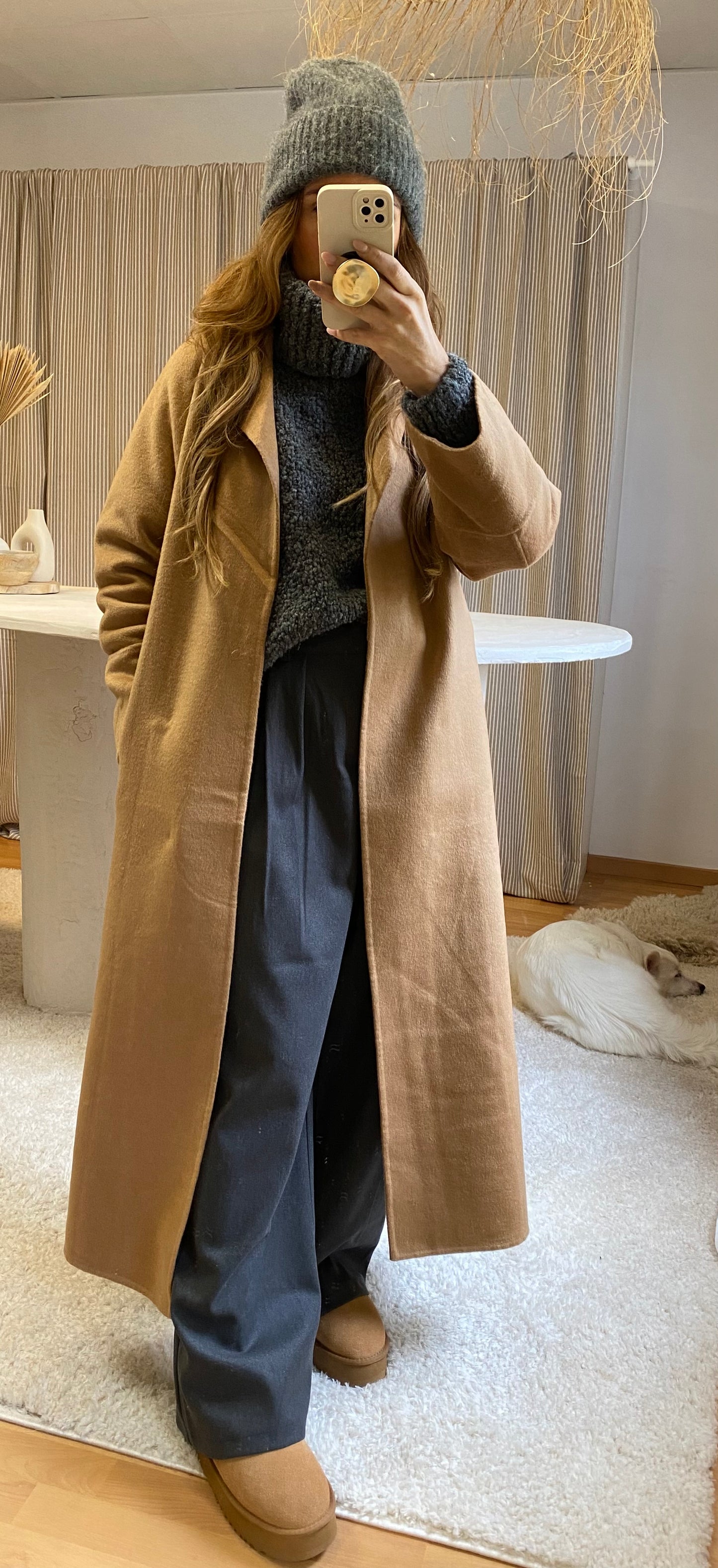 Manteau long camel