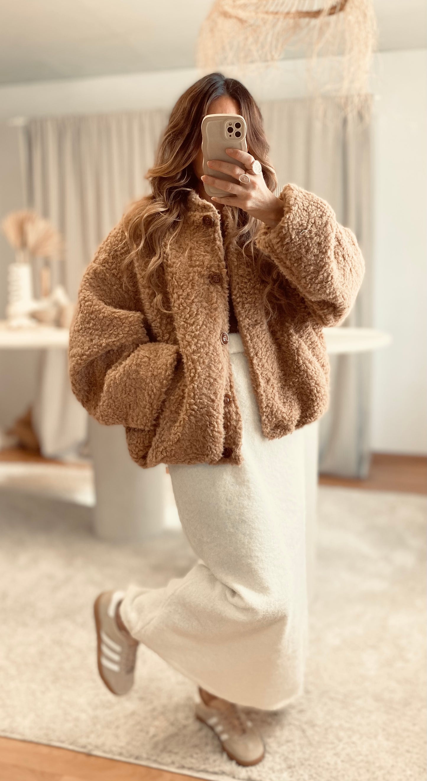 Manteau Teddy Bear Manteau Femme Bouclette Camel Manteau Laine