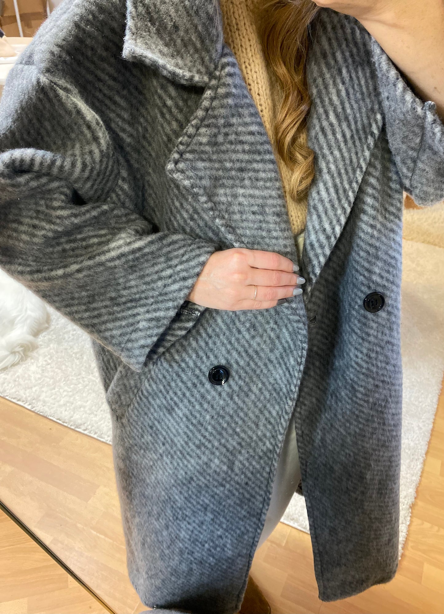 Manteau laine Gris