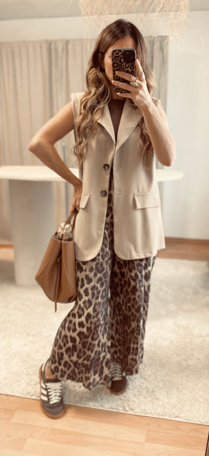 Blazer sans manches beige