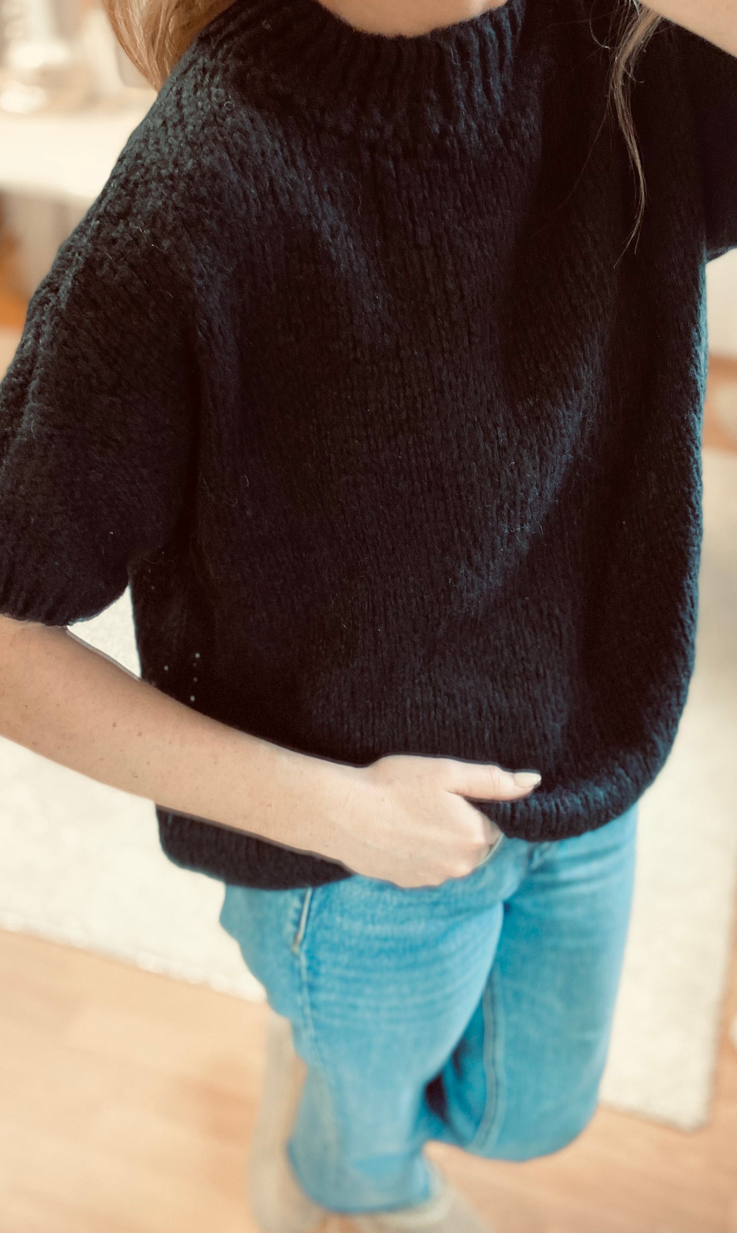 Pull Manches Courtes Noir