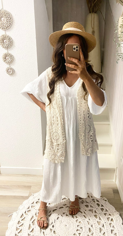 Robe manches longues blanche