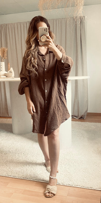 Robe chemise chocolat