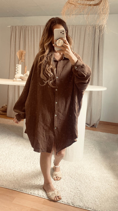 Robe chemise chocolat