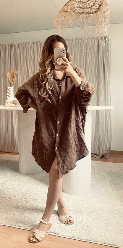 Robe chemise chocolat