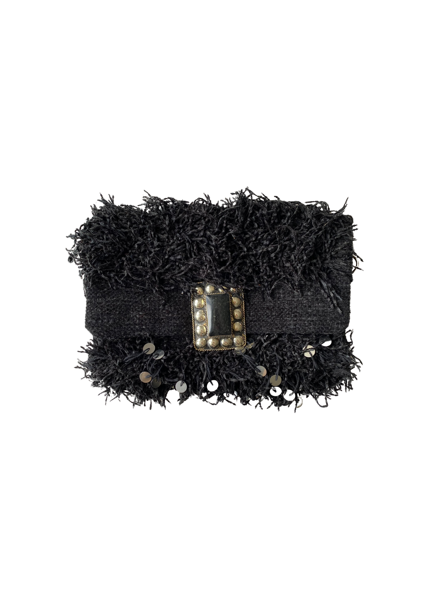 Pochette Noir à Franges et sequins