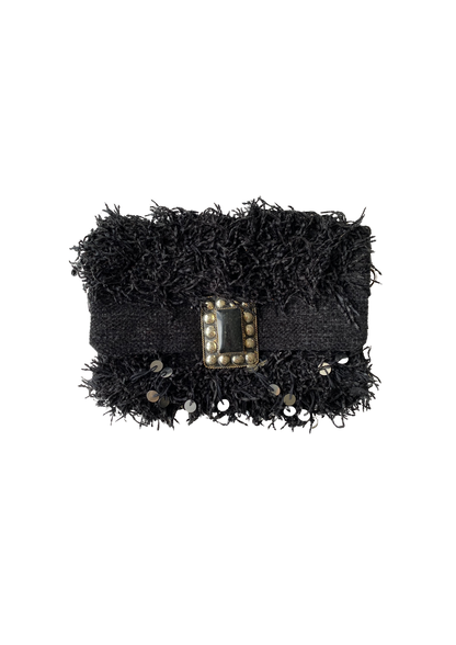 Pochette Noir à Franges et sequins